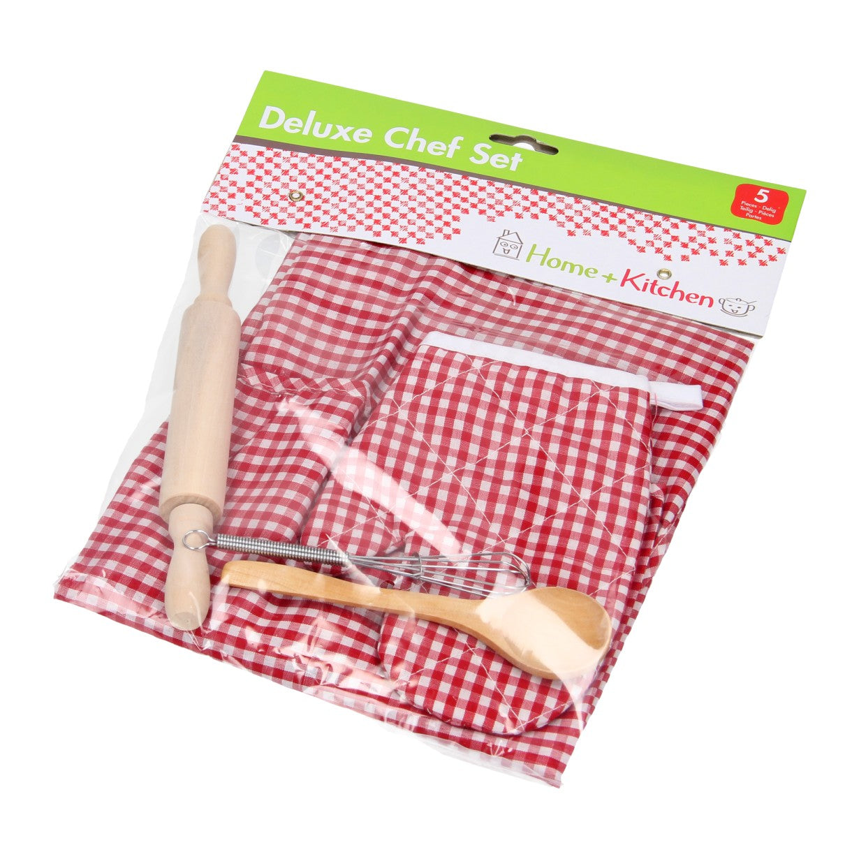 keukenset schort roodwit ruitjes