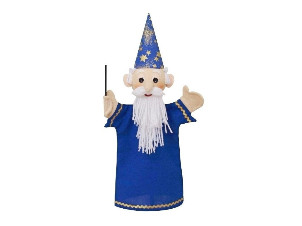 handpop tovenaar blauw - marionette à main magicien bleu