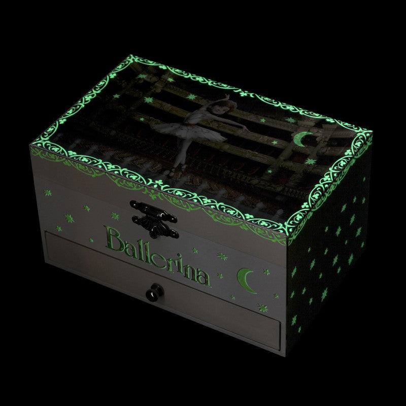 juwelenkistje met muziek ballerina félicie- musical jewelry box ballerina félicie- boîte à bijoux phosphorescent avec musique ballerine félicie