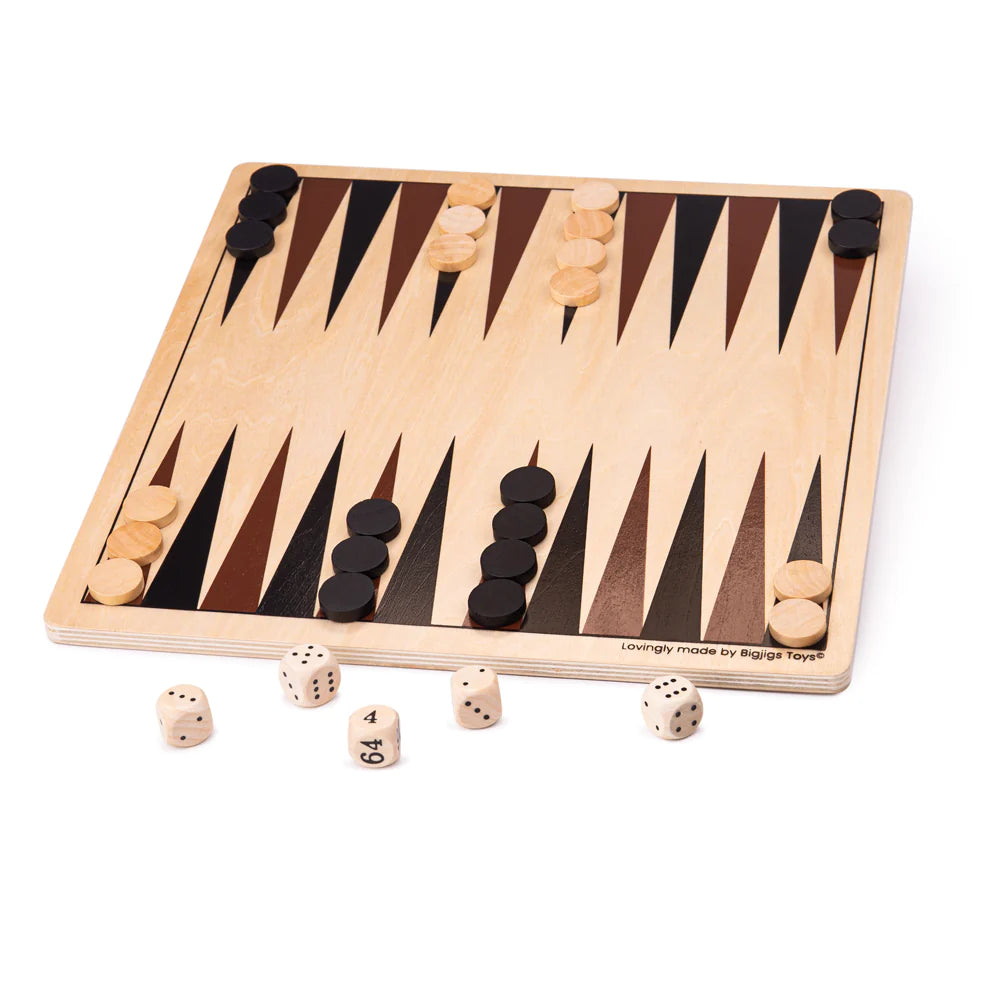 backgammon et bois en bois