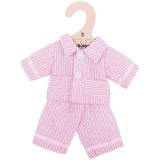 kledij pyjama roze voor de stoffen pop S - vêtements pyjama roze pour les poupées en tissu S