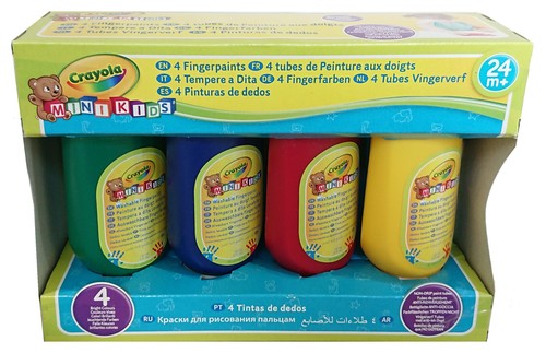 peinture à doigts lavable 4 teintes de base - Crayola - peinture à doigts lavable, 4 couleurs de base 