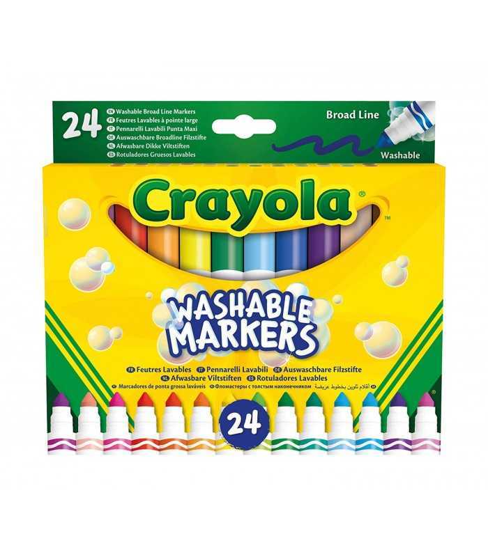 viltstiften met kegelpunt afwasbaar 24st - Crayola - feutres avec pointe conique lavables 24pc