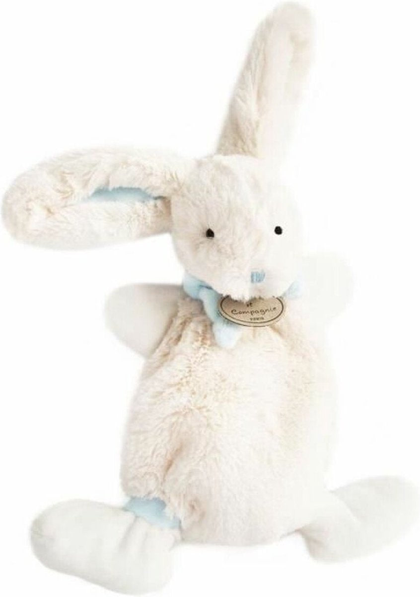 doudou lapin bleu - lapin bonbon 26cm - doudou lapin bleu