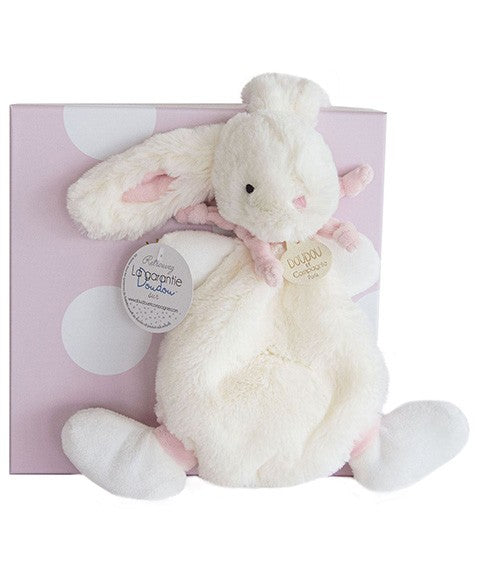 knuffeldoekje konijn roze - lapin bonbon 26cm - doudou lapin rose