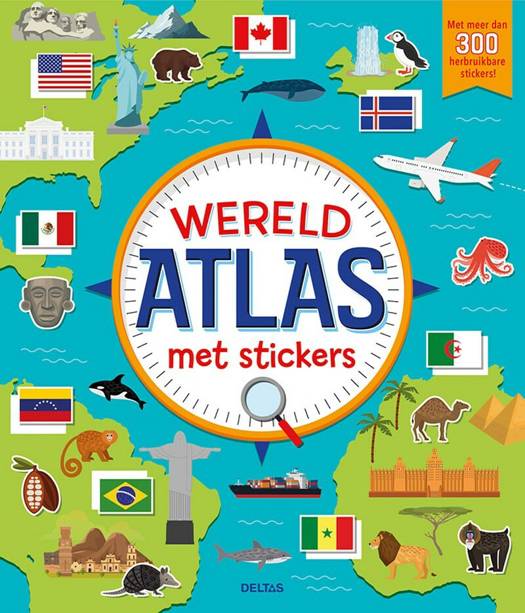 wereld atlas met stickers NED