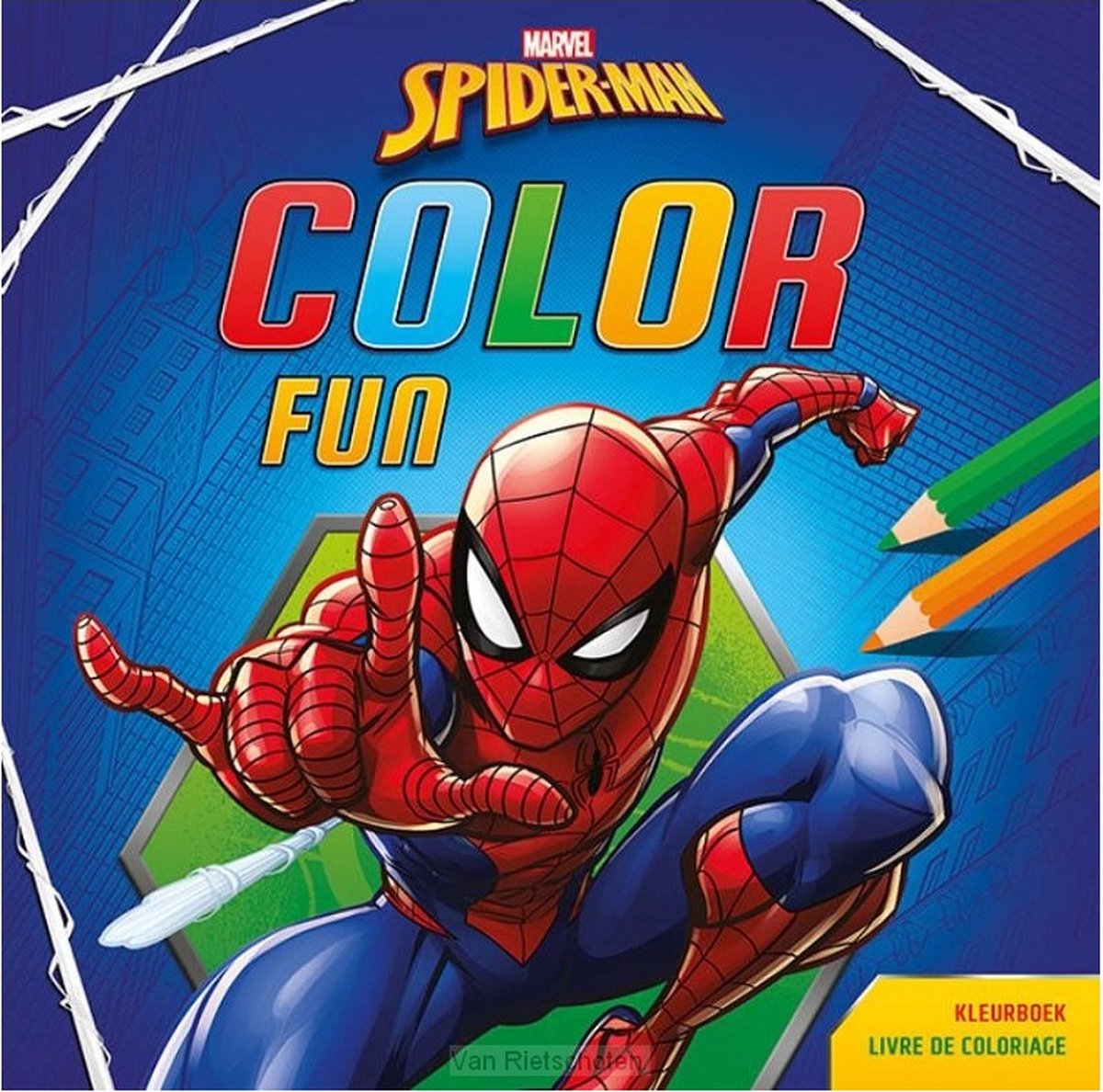 kleurboek - marvel spider man color fun - livre à colorier