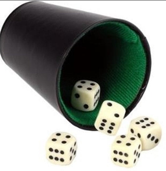 poker beker met 5 dobbelstenen - jeu de 5 dés avec coupe