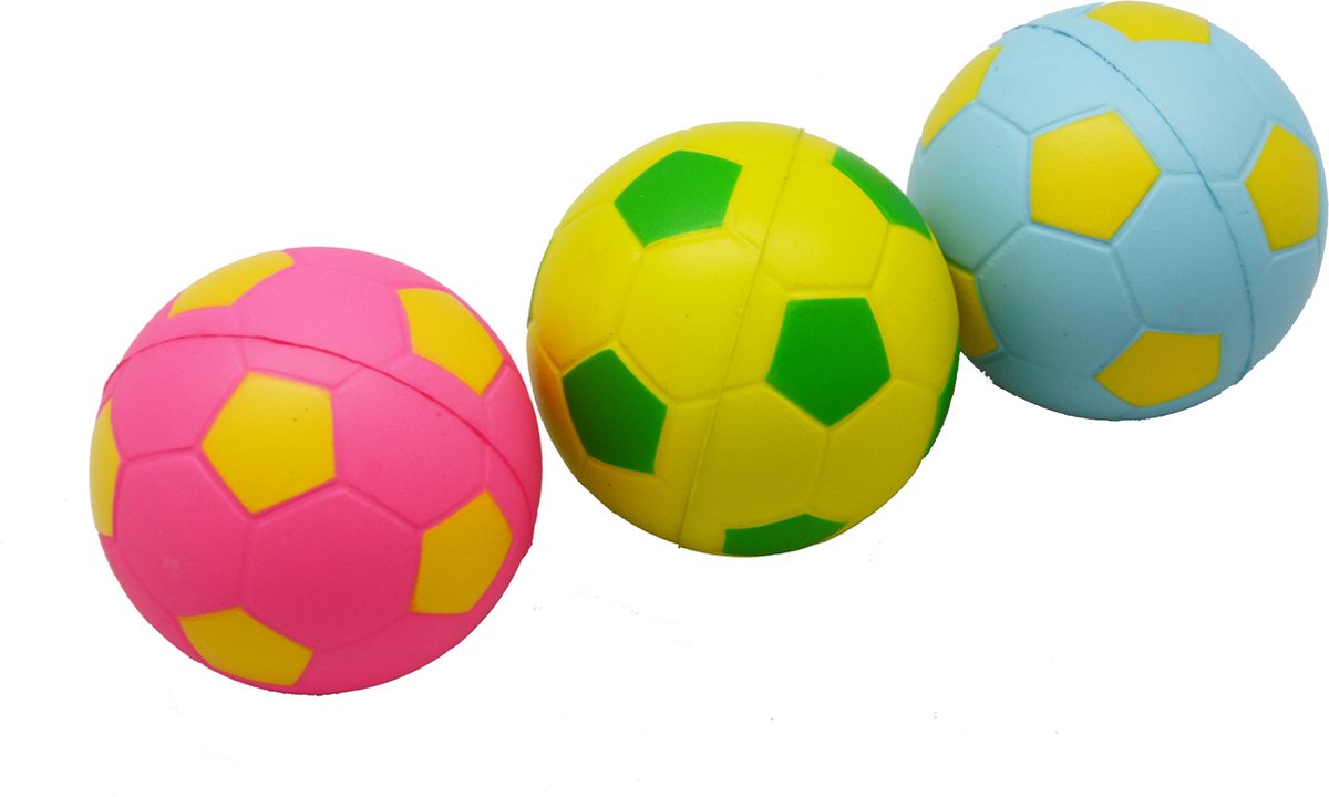 3 mini ballons de football en mousse imprimé