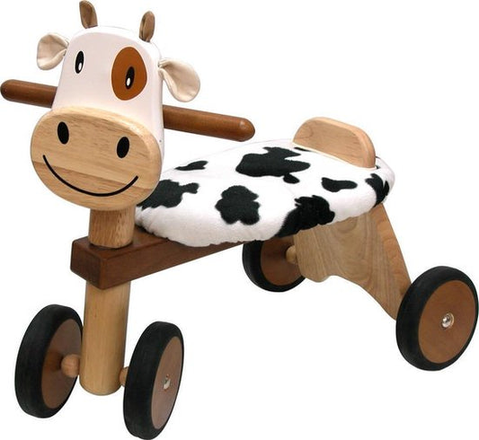 vélo d'équilibre en bois vache