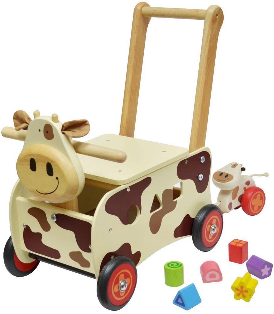 loop/duwwagen koe hout - chariot à pousser vache bois