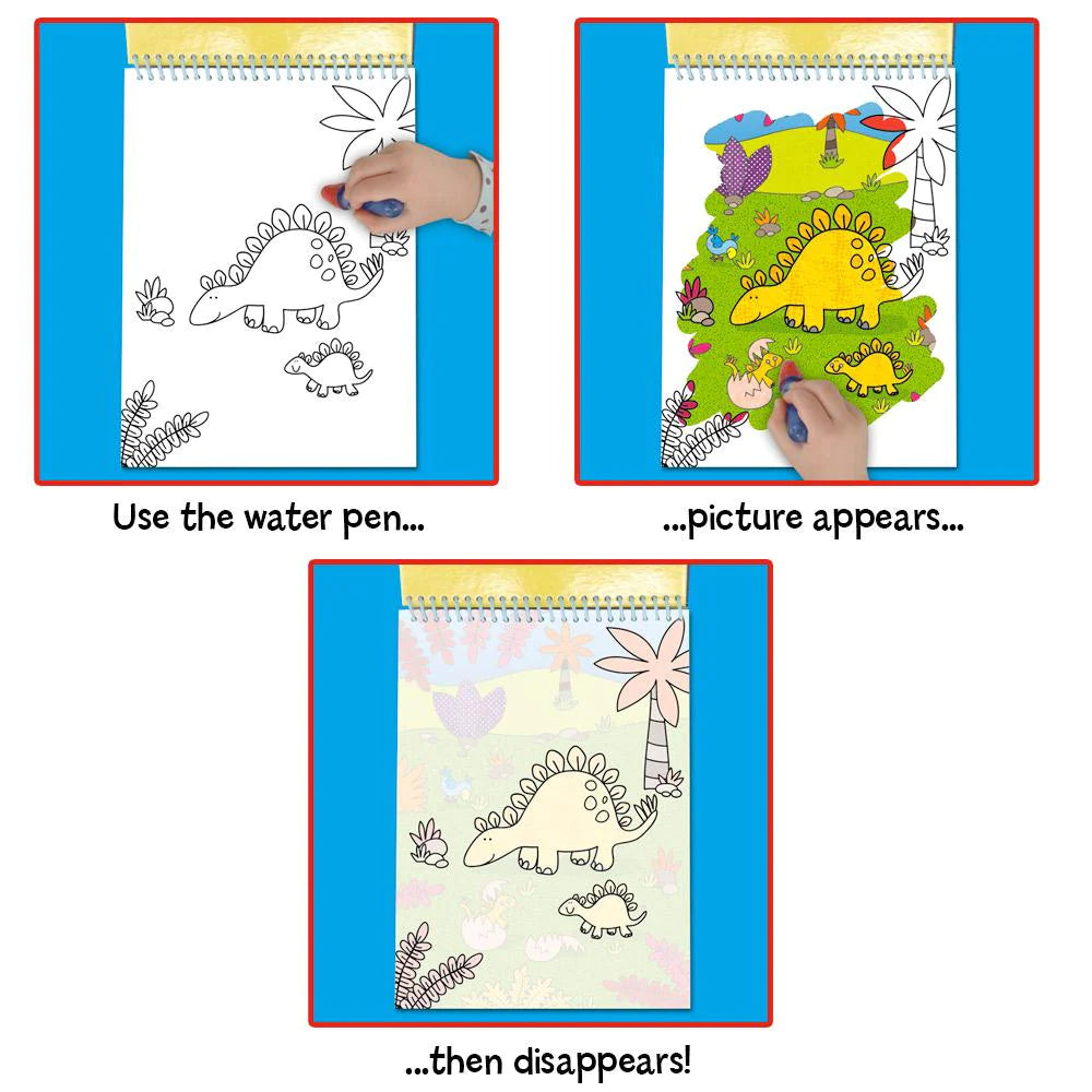 coloriage avec de l'eau dinosaures - dinosaures magiques de l'eau - colorier avec de l'eau dinosaures