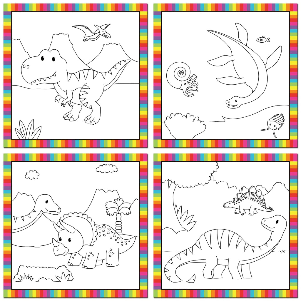 eerste kleuren met water baby dinosaurussen - first water magic baby dinosaurs - premier coloriage à eau bébés dinosaures