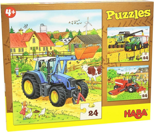 set van 2 puzzels tractor & co- set de 2 puzzles tracteur & co