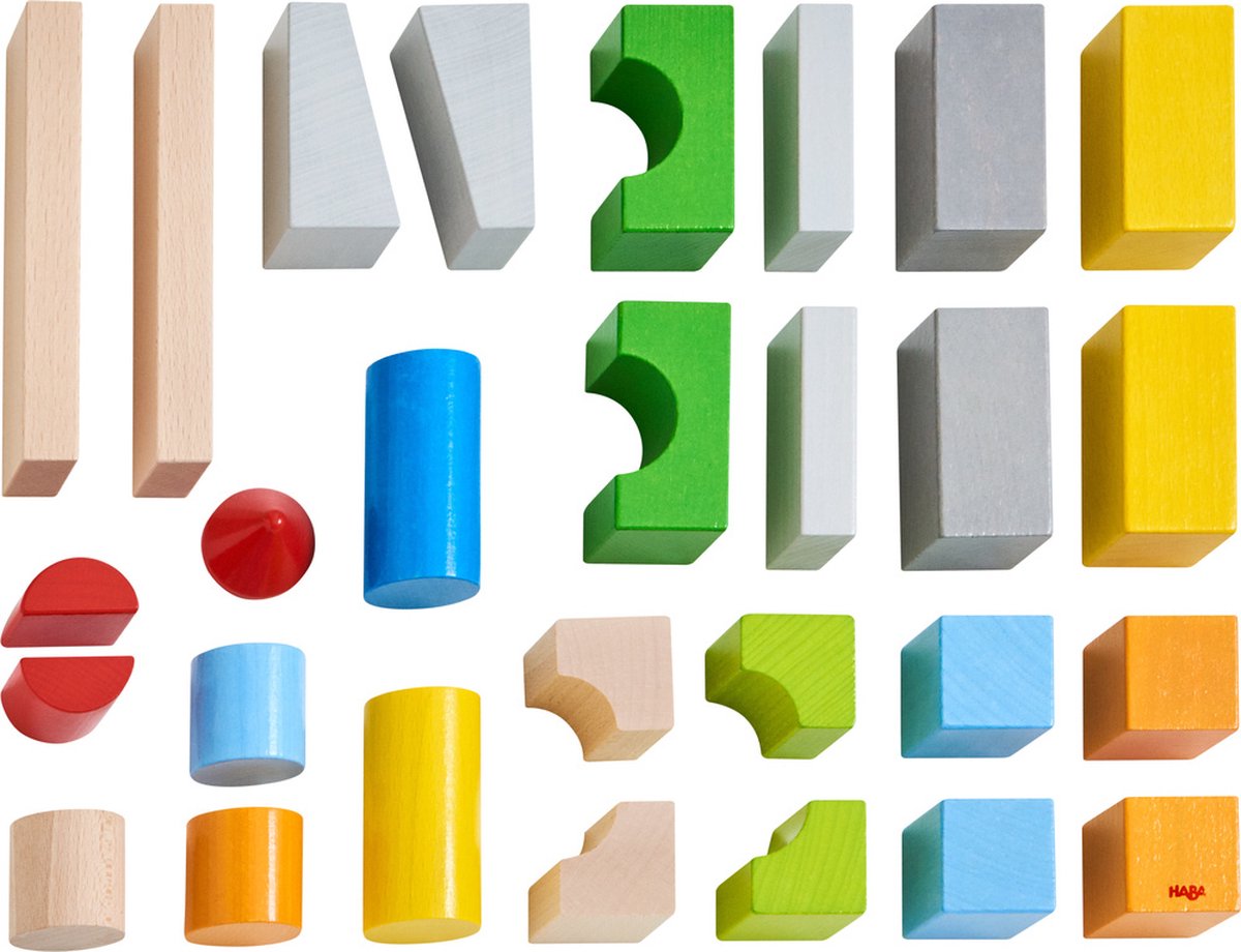 bouwstenen basispakket gekleurd -28pc - blocs de construction paquet de base coloré