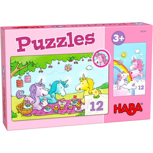 set van 2 puzzels eenhoorn flonkerglans - rosalie & friends