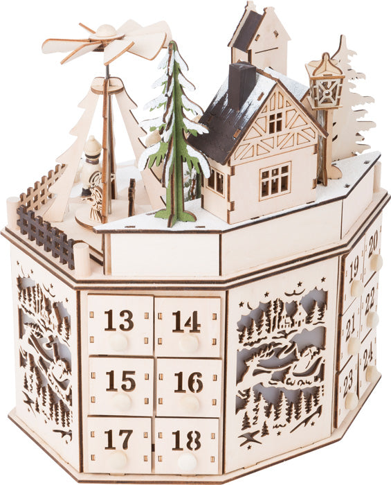 advent kalender met molentje - advent calender with pyramide - calendrier d'avent avec moulin