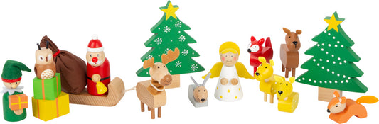 kerst speelset bosdieren -  kerst play set animals forest - noël ensemble de jeu animaux de la forêt