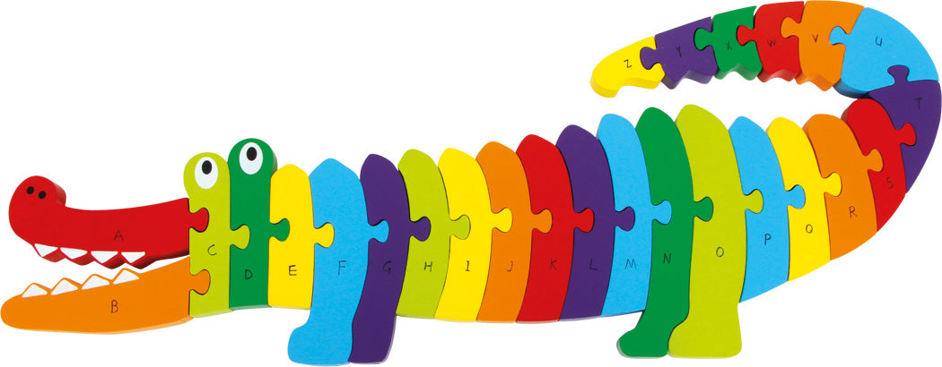 puzzle en bois crocodile -ABC- puzzle et bois crocodile