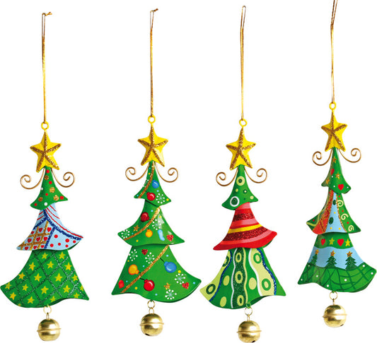 pendentif arbre de Noël en métal - décoration suspendue en métal sapin - pendentif arbre de noël en métal