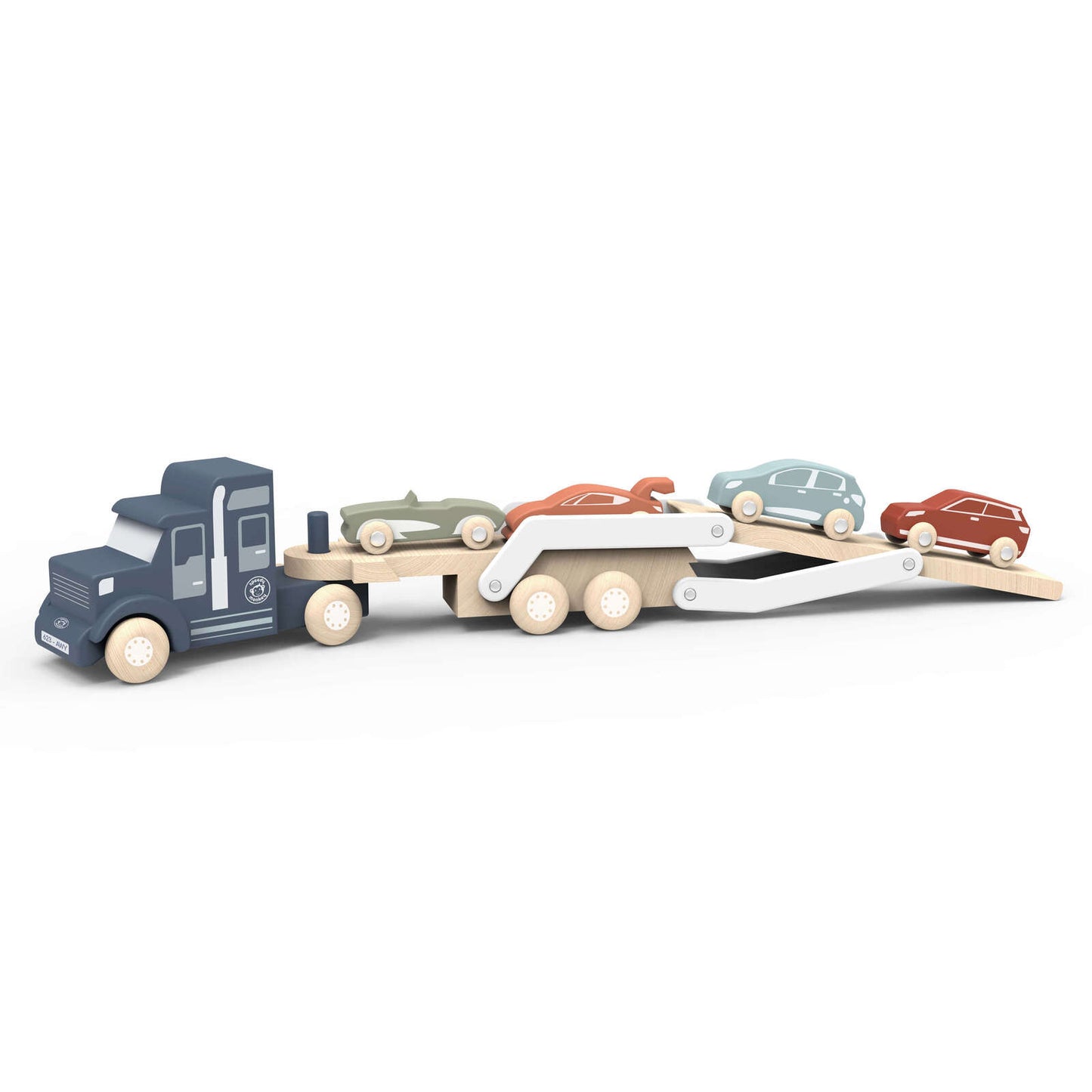 camion en bois avec voitures - camion aux voitures en bois