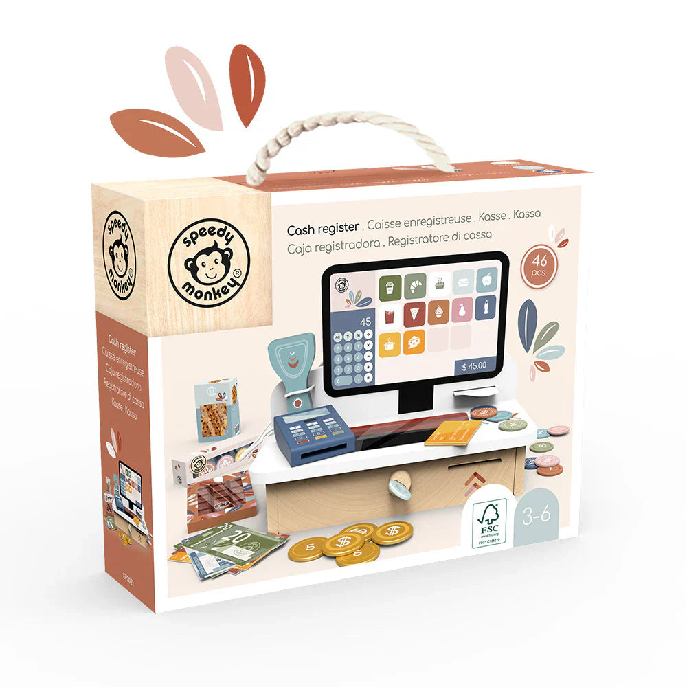 Caisse enregistreuse en bois complète SPEEDY MONKEY