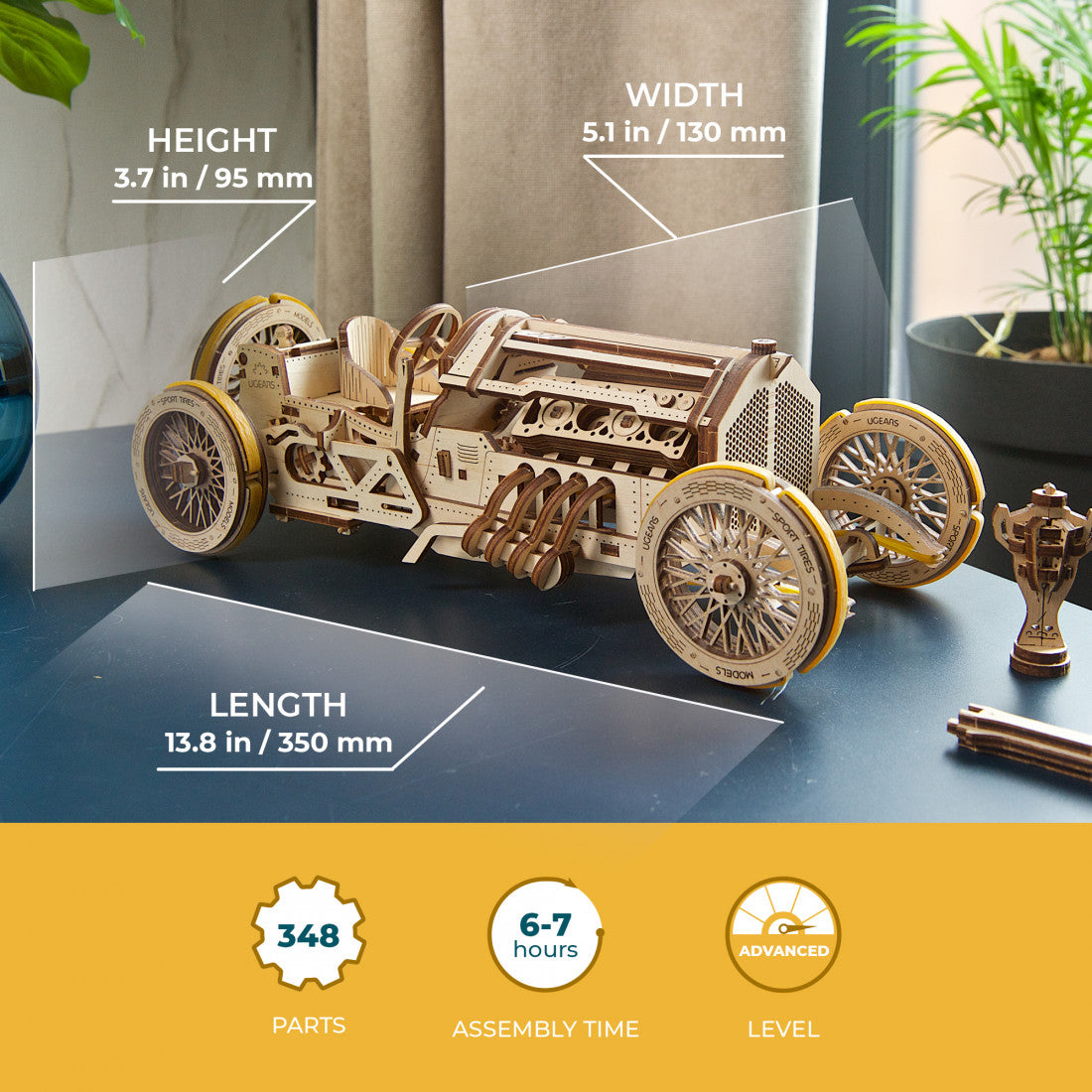 voiture puzzle 3D en bois - Voiture grand prix U-9 - puzzle en bois 3D voiture