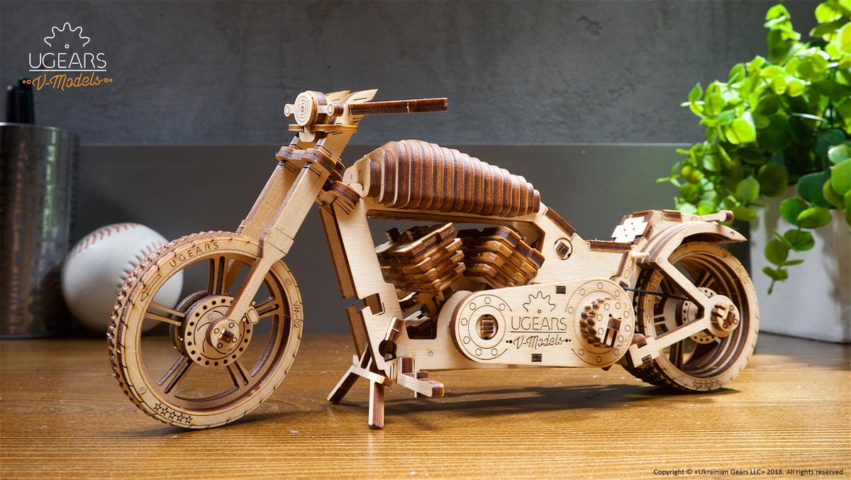 houten 3D puzzel motorfiets - VM-02 - puzzle en bois 3D moto