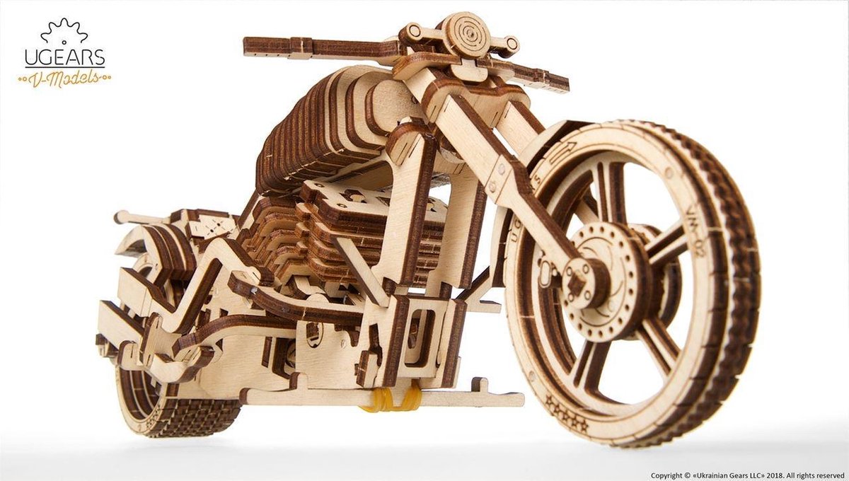 houten 3D puzzel motorfiets - VM-02 - puzzle en bois 3D moto