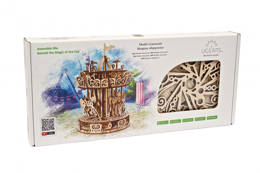 manège puzzle 3D en bois - puzzle en bois carrousel 3D