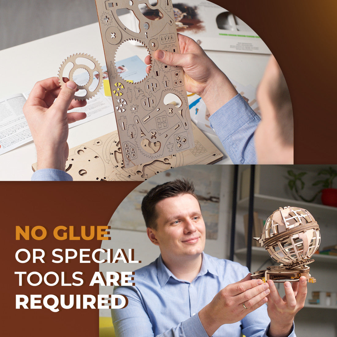 puzzle 3D en bois - globus - puzzle en bois 3D