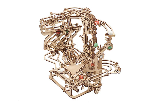 Circuit de billes puzzle 3D en bois - Circuit de billes n°1 avec palan à chaîne" niveau : avancé 400 pièces