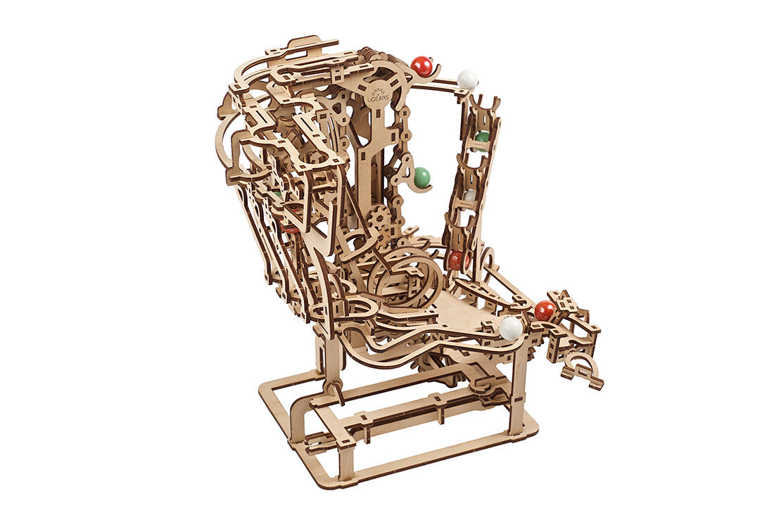 houten 3D puzzel knikkerbaan - marble run #1 chain hoist" level : advanced 400pc - puzzle en bois 3D piste de marbre