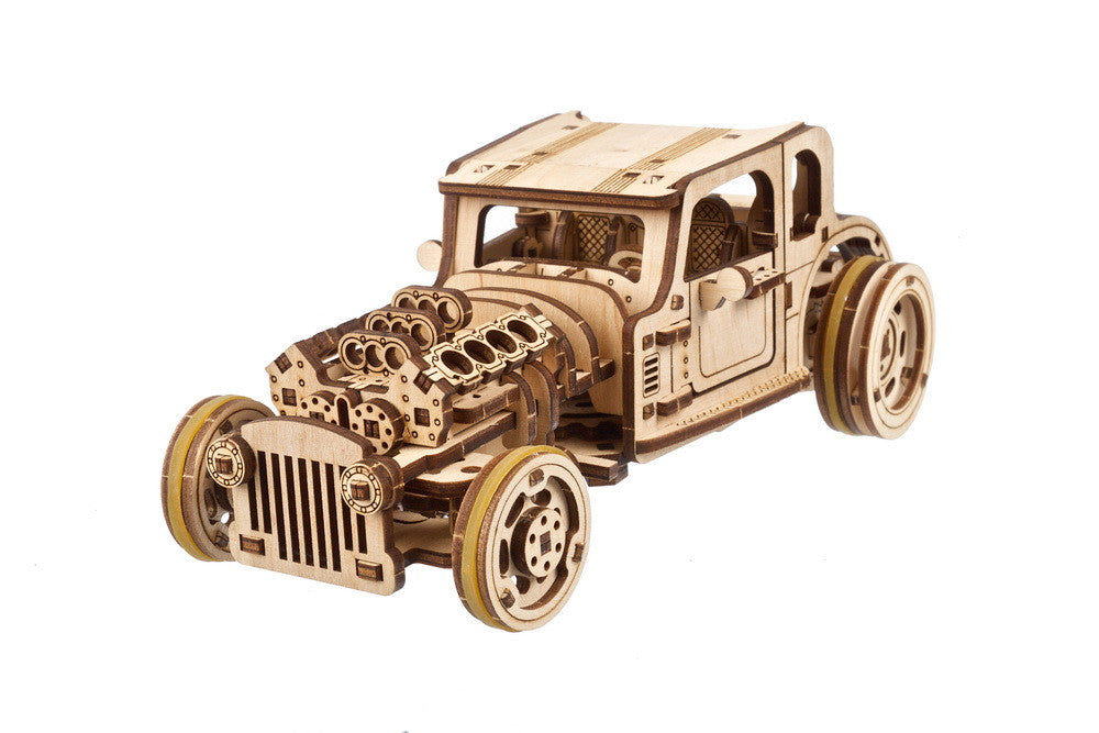 puzzle 3D en bois - souris furieuse hot rod - puzzle en bois 3D