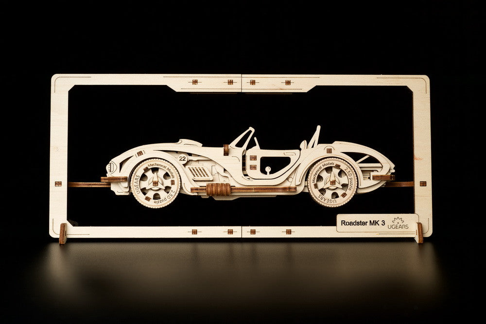 houten 2,5D puzzel sportauto - roadster MK3- puzzle en bois 2,5D voiture de sport