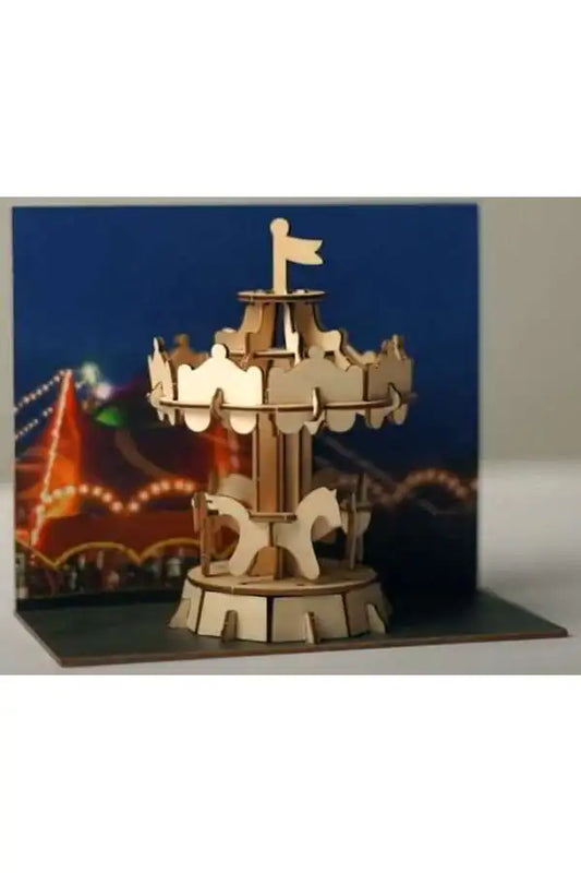 houten postkaart - 3D-figuur - carte postale en bois