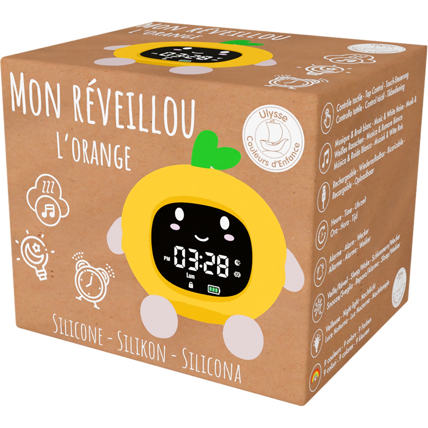 nachtlampje/wekker 'mon reveillou' orange