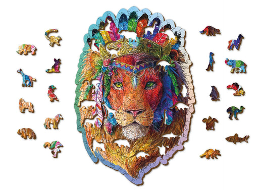 houten legpuzzel mystieke leeuw - 250pc - puzzle en bois lion mystique