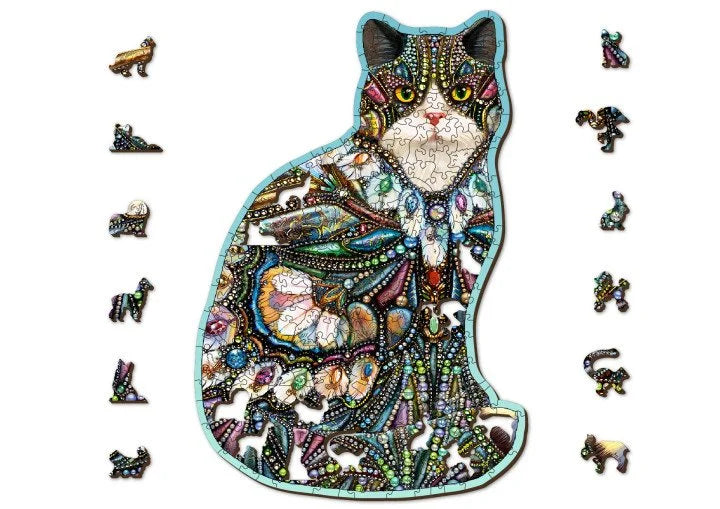 houten legpuzzel de juwelenkat - 250pc - puzzle en bois le chat-bijoux