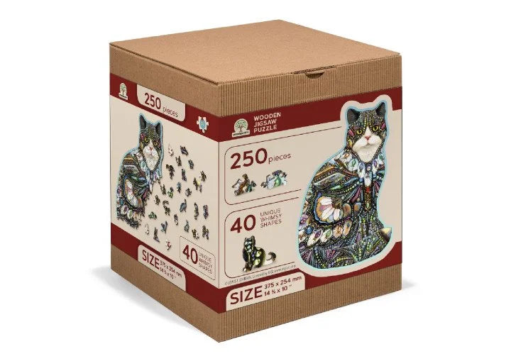 houten legpuzzel de juwelenkat - 250pc - puzzle en bois le chat-bijoux