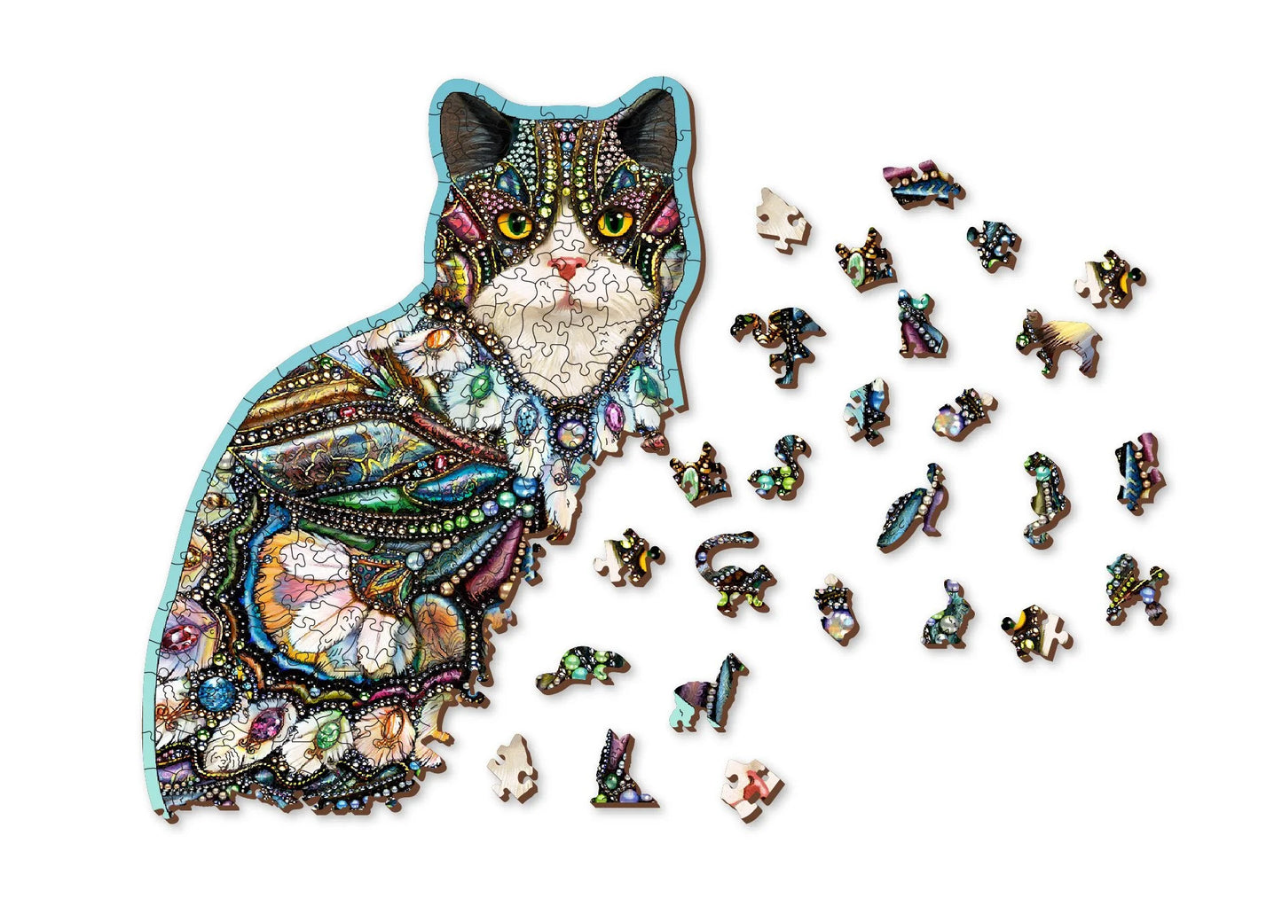 houten legpuzzel de juwelenkat - 250pc - puzzle en bois le chat-bijoux