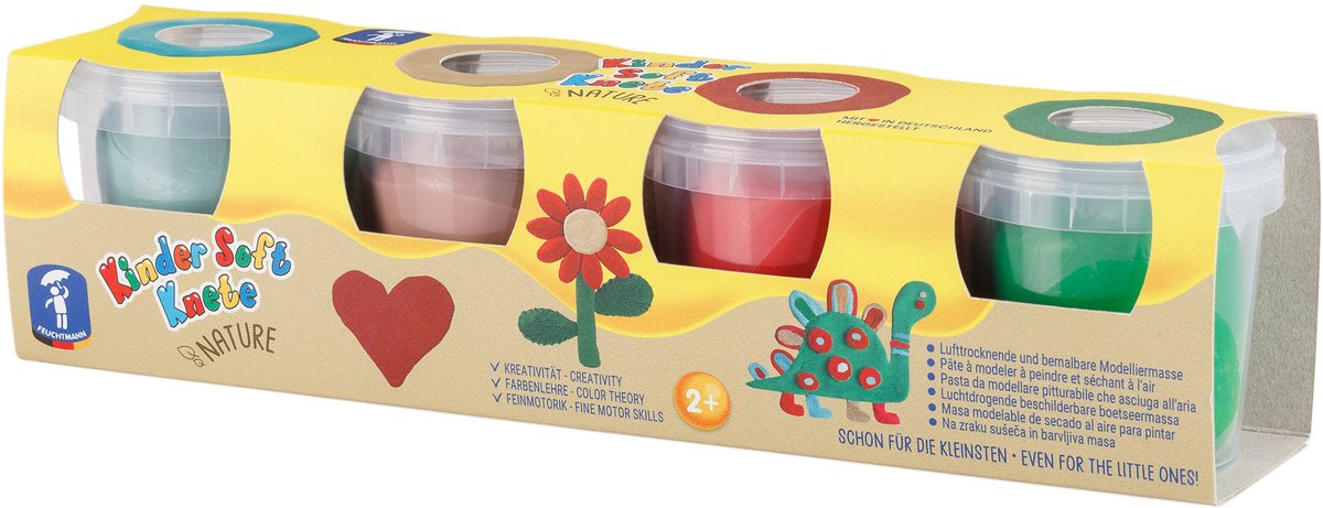 argile douce pour enfants couleurs terre 4x 150g