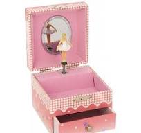 juwelenkistje met muziek ballerina dark pink glow in the dark