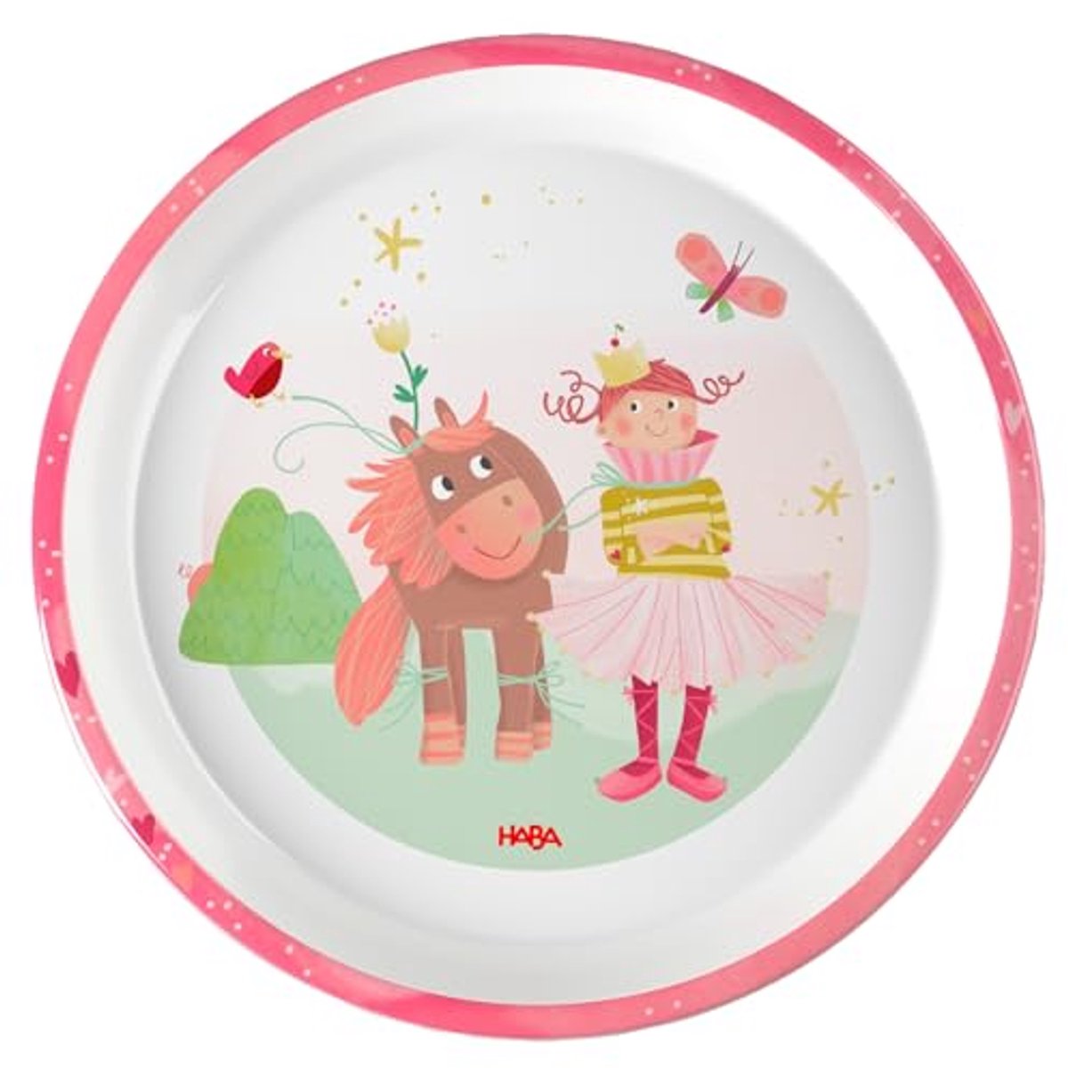 melamine eet servies voor peuter prinses met paard HABA
