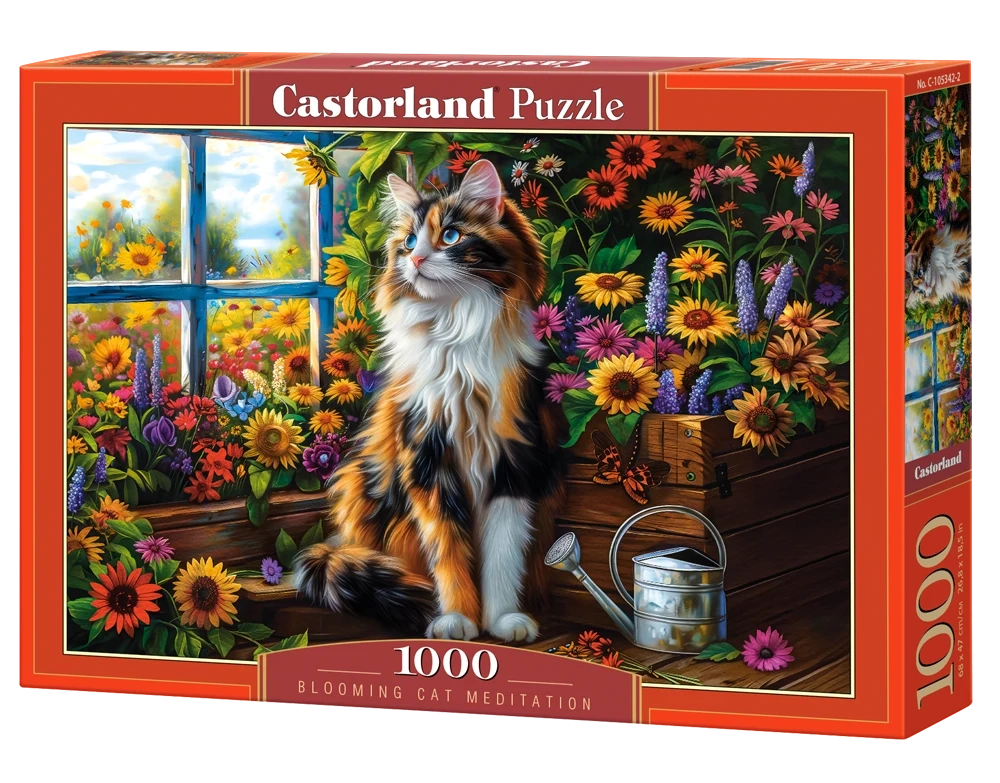 Puzzel blooming cat meditation 1000pc