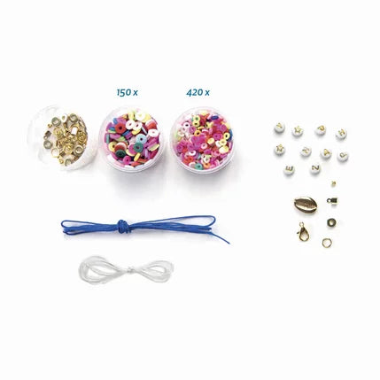 bijoux box - armbanden maken  heishi beads bracelets cobalt