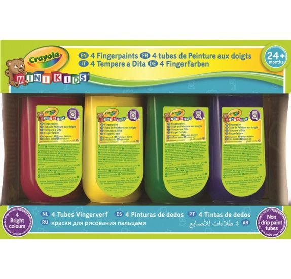 peinture à doigts lavable 4 teintes de base - Crayola - peinture à doigts lavable, 4 couleurs de base 