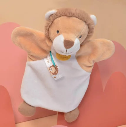 handpop leeuw wit en beige