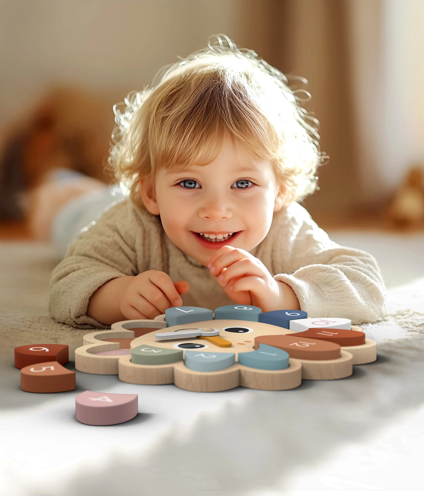 houten puzzel klok egel