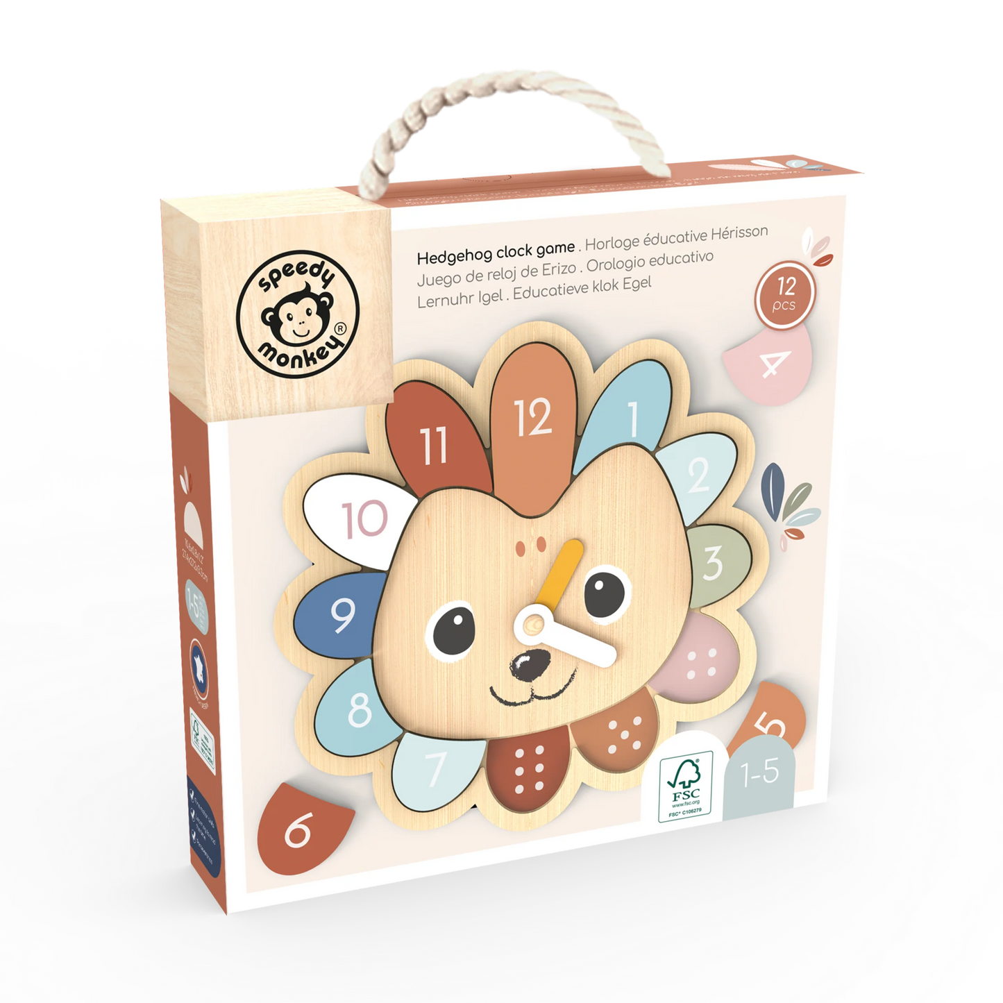 houten puzzel klok egel